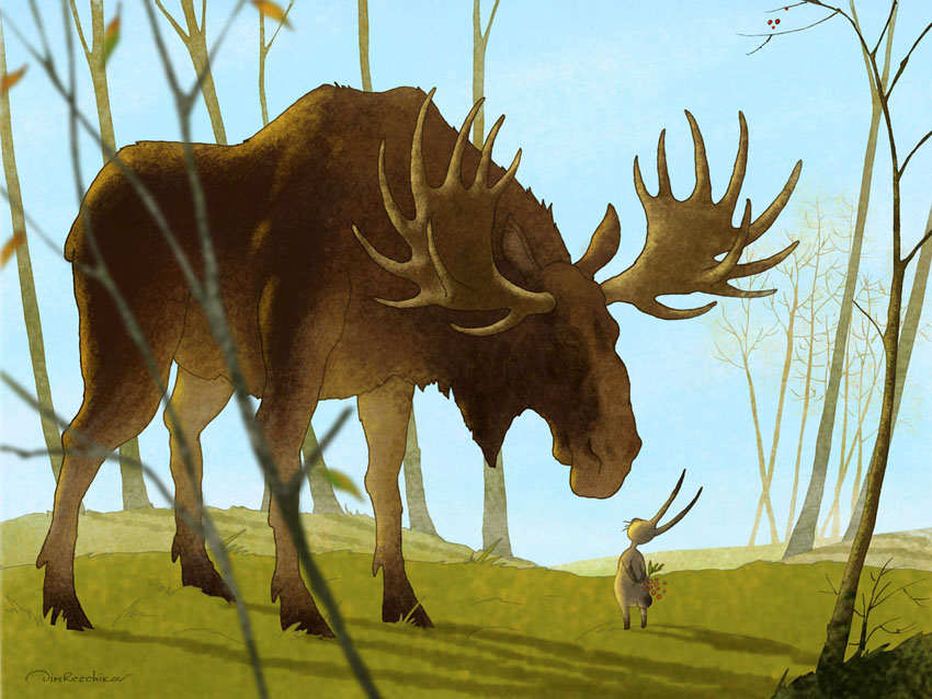 Хибины 2011. Рисунки Татьяны Бобровой. Лось. Мончегорск